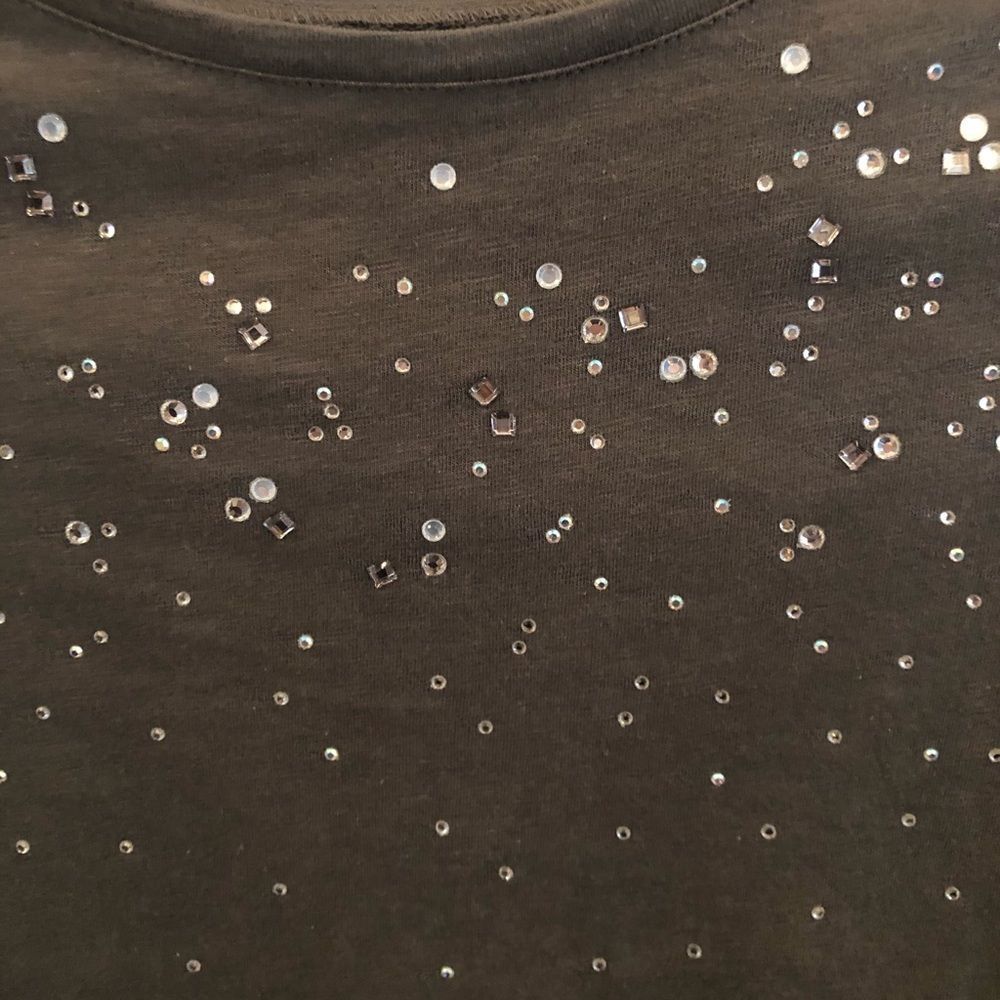 Grey rhinestone long sleeve shirt - Picture 2 of 3